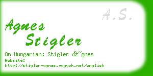 agnes stigler business card